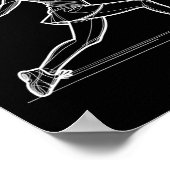 Line Art Badminton Player Shuttle Dames Badmintone Poster (Hoek)