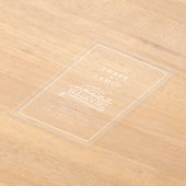 Line Art Beach Waves Zonsondergang Huwelijk Acryl Uitnodigingen (Laagn)