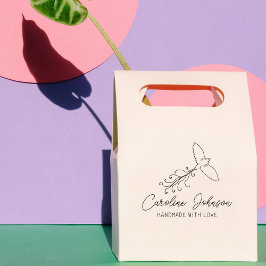 Line Art Bird Custom Handmade with love, Large Rubberstempel