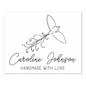 Line Art Bird Custom Handmade with love, Large Rubberstempel (Afrduk)