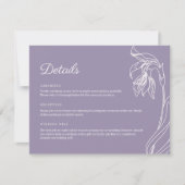 Line Art bloem Lavendel Details Behuizing Kaart (Voorkant)