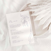 Line Art bloem Lavendel Menu Kaart