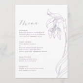 Line Art bloem Lavendel Menu Kaart (Voorkant)