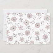 Line Art Bloemen Lijst Stoffig Roos 3 Foto Bruilof Kaart (Achterkant)