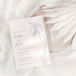 Line Art bloemenboog Lavendel Kaart