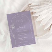 Line Art bloemenboog Lavendel Kaart