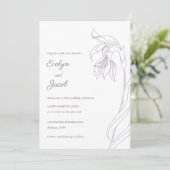 Line Art bloemenboog Lavendel Kaart (Staand voorkant)