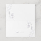 Line Art bloemenboog Lavendel Place Card Plaatskaartje (Buitenkant ongevouwen)