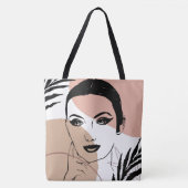 LIne Art Boho Tote Bag (Voorkant)