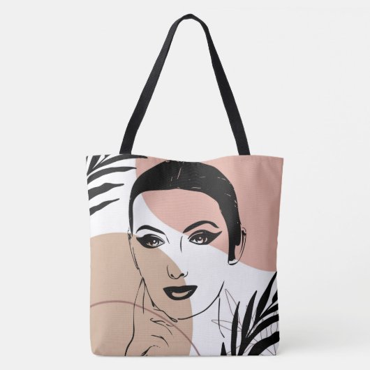 LIne Art Boho Tote Bag (Achterkant)