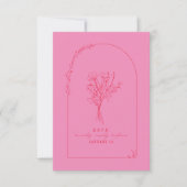 Line Art Bouquet Arch Pink RSVP (Voorkant)