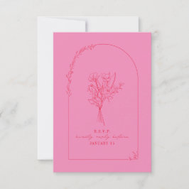 Line Art Bouquet Arch Pink RSVP