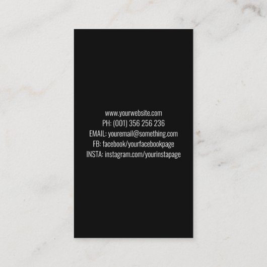 Line Art Camera Fotograaf Visitekaartje (Achterkant)