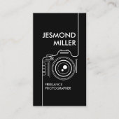 Line Art Camera Fotograaf Visitekaartje (Voorkant)