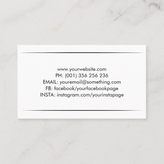 Line Art Camera Pictogram Visitekaartje (Achterkant)