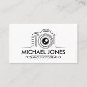 Line Art Camera Pictogram Visitekaartje (Voorkant)