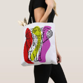 Line Art canvas tas, Line Art Elephant canvas tas (Dichtbij)