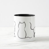 Line art cats mok (Midden)