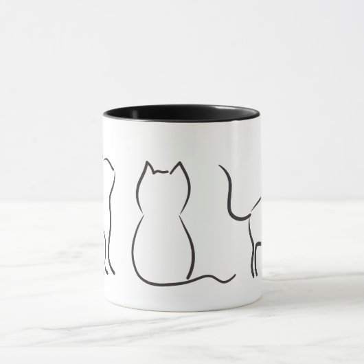 Line art cats mok (Midden)