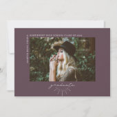 Line Art Dark Paars Afstuderen Horizontale foto Aankondiging (Voorkant)