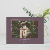 Line Art Dark Paars Afstuderen Horizontale foto Aankondiging (Staand voorkant)