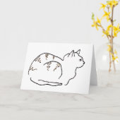 Line Art Drawing Striped Cat Greeting Card Kaart (Gele Bloem)