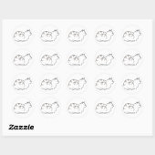 Line Art Drawing Striped Cat  Ronde Sticker (Vel)