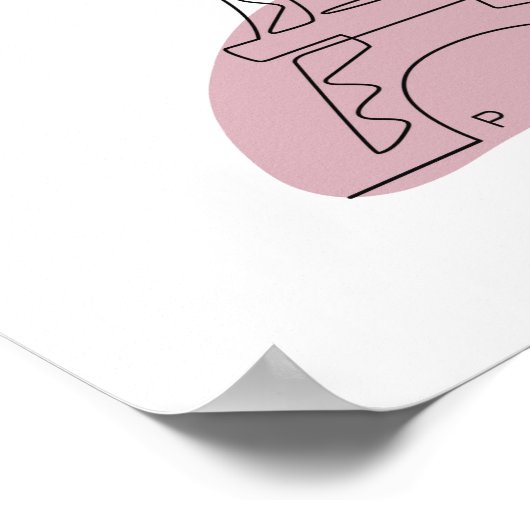 Line Art Eiffel Tower Poster (Hoek)