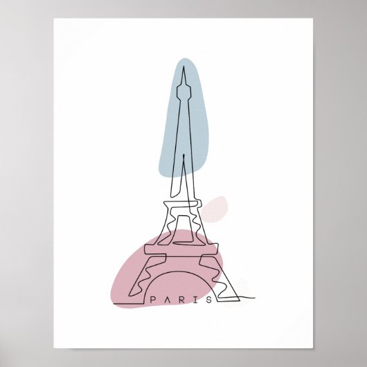 Line Art Eiffel Tower Poster (Voorkant)