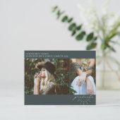 Line Art Emerald Graduation Party Foto Briefkaart (Staand voorkant)