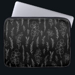 Line Art Eucalyptus Patroon Laptop Sleeve<br><div class="desc">minimalistisch elegant lijnart eucalyptus zwart-wit patroon</div>