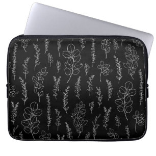 Line Art Eucalyptus Patroon Laptop Sleeve