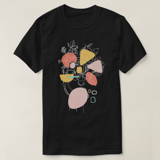 Line Art Face Abstract Art One Line Minimal T-shirt (Design voorkant)