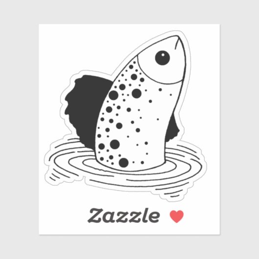 Line Art Fish Sticker (Vel)