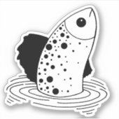 Line Art Fish Sticker (Voorkant)