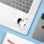 Line Art Fish Sticker (Laptop met iPhone)