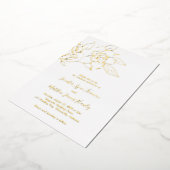 Line Art Floral Elegante bruiloft Folie Uitnodiging (Gedraaid)