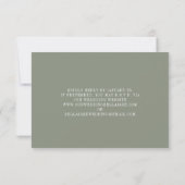 Line Art Floral Sage Green Wedding RSVP Kaartje (Achterkant)