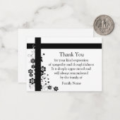 Line Art Flower na begrafenis bedankkaarten Notitiekaartje (Voorkant / Achterkant in situ)