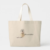 Line Art Flower Start met Bismillah Grote Tote Bag (Achterkant)