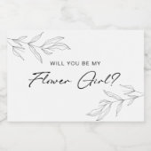 Line Art Foliage Bloemenmeisje Kandle Label Voedselcontainer Etiket (Enkel label)