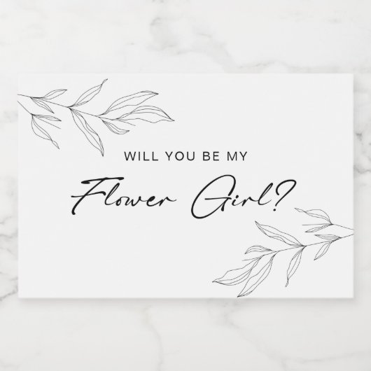 Line Art Foliage Bloemenmeisje Kandle Label Voedselcontainer Etiket (Enkel label)