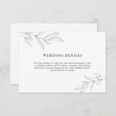 Line Art Foliage Leaf — Details Enclosure Card Informatiekaartje (Voorkant / Achterkant)