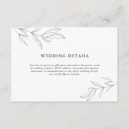 Line Art Foliage Leaf — Details Enclosure Card Informatiekaartje