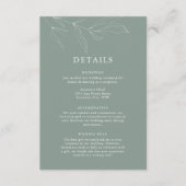 Line Art Foliage Leaf — Details Enclosure Card.. Informatiekaartje (Voorkant)