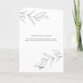 Line Art Foliage Leaf his Vows Kaart (Achterkant)
