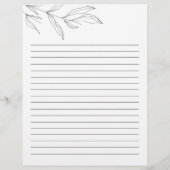 Line Art Foliage Leaf Name Recipcard (Achterkant)