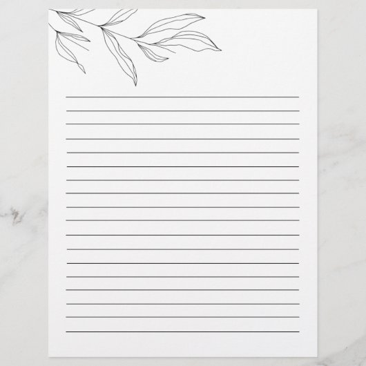 Line Art Foliage Leaf Name Recipcard (Achterkant)