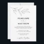 Line Art Foliage Leaf Wedding Invitation Kaart<br><div class="desc">Deze aanpasbare huwelijksuitnodigingskaart is ontworpen om te coördineren met ons Line Art Foliage-Collectie en biedt elegante lijntekening van bladbladeren met een klassiek lettertype. Dit is een minimalistische en moderne trouwsuite. Voor een meer geavanceerde aanpassing van dit ontwerp, bijvoorbeeld het wijzigen van de lay-out, het lettertype of de tekstgrootte, klikt u...</div>