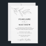 Line Art Foliage Leaf Wedding Invitation Kaart<br><div class="desc">Deze aanpasbare huwelijksuitnodigingskaart is ontworpen om te coördineren met ons Line Art Foliage-Collectie en biedt elegante lijntekening van bladbladeren met een klassiek lettertype. Dit is een minimalistische en moderne trouwsuite. Voor een meer geavanceerde aanpassing van dit ontwerp, bijvoorbeeld het wijzigen van de lay-out, het lettertype of de tekstgrootte, klikt u...</div>